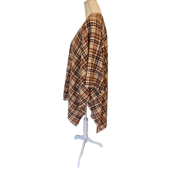 Old Navy Brown Plaid Soft Open Front Shawl Women's One Size - Picture 4 of 6
